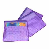 PrettyKrafts Non Woven Saree Covers With ZIP, Pack of 3, Size(17 × 15 Inches) Single Sari Storage Bags/Cover/Pouches for Packing New Sadi/Wardrobe Organizer For Sarees/Cloths With Top Window, Purple