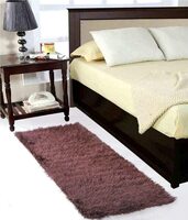 Zeff Furnishing Contemporary Shaggy Rug (Brown, Polyester, 2 X 6 Feet)