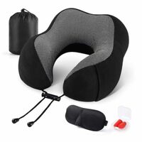 sleepwave Luxury Neck Pillow for Travel, Memory Foam Travel Neck Rest Support Pillow for Pain Relief, Travel Pillow for Flights, Train and Car | 360° Neck Rest Support | Washable Cover