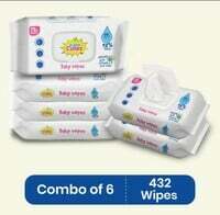 Flipkart Grocery - Super Cute's Premium Soft Cleansing 98% Water Baby Wipes with Aloe Vera, and Paraben Free  (432 Wipes)(location specific)