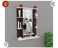 MACWUD Shelton Engineered Wood Wall Mounted Dressing Table (Wenge & White)