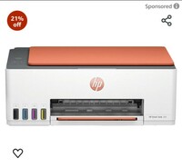 HP Smart Tank 589 AIO WiFi Color Printer (Upto 6000 Black and 6000 Colour Pages of Ink in The Box). - Print, Scan & Copy for Office/Home