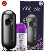 Godrej aer Matic Kit (Machine + 1 Refill) - Automatic Room Fresheners with Flexi Control Spray | Violet Valley Bloom | 2200 Sprays Guaranteed | Lasts up to 60 days (225ml)