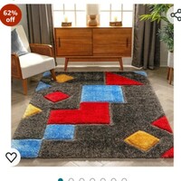 MUEZZA CARPETS_Soft Fluffy Shag Area Rugs for Living Room, Shaggy Floor Carpet for Bedroom, Girls Carpets Kids Home Decor Rugs, Cute Luxury Non-Slip [Size 8x11 feet].

