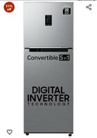 Samsung 363 L, 2 Star, Convertible 5-in-1 Digital Inverter with Display Frost Free Double Door Refrigerator (RT39C5532S8/HL, Silver, Elegant Inox, 2024 Model)