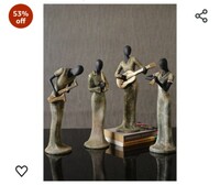 TIED RIBBONS Set of 4 Musical Ladies Playing Instrument Statues Showpiece Collectible Figurines for Home DecorWall Shelf Table Office Living Room Decoration Item (Polyresin, 34 cm Each)