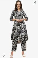 Pistaa's Women Pure Cotton Floral Printed Salwar Suit Set