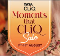 Tatacliq Moments That Cliq Sale Up to 85% off + Extra 10% off on cart + Assured cashback + Bank offers 