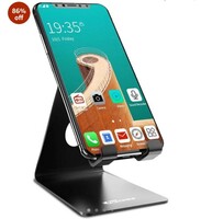 Portronics MODESK Universal Mobile Holder Stand with Metal Body, Anti Skid Design, Light Weight for All Smartphones, Tablets, Kindle, iPad(Black)
