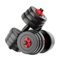Limited-time deal: GYM INSANE Dumbbell Set, Adjustable Dumbbell Set With 1 Pair of Adjustable Red Dumbbell Rods with PVC Dumbbell Plates, Home Gym Combo, Exercise & Fitness Sets