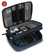 SaleOn Electronic Accessories Bag Double Layer Electronics Organizer Portable Storage Case for Cable Cord Charger Power Bank Hard Drives 27 x 20 x 11.5 cm
