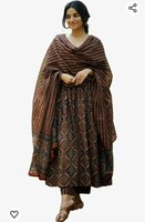 KLOSIA Women Printed Flared A-Line Kurta with Pant and Dupatta Suit Set | Kurta Set