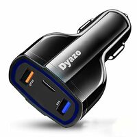 Dyazo 3 Port 36 W Fast USB Car Charger Qc Charging Compatible for Qualcomm 3.0 iPhone 11/12 / Max/Mini