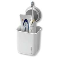 E-COSMOS Wall Mounted Self Adhesive Plastic Toothbrush Holder for Toothbrushes, Toothpaste, Shaver, Razor & Make Up Brush (Pack of 1)