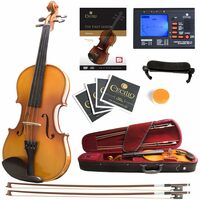 Mendini MV400 Ebony Fitted Solid Wood Violin
