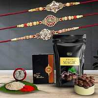 Oblivion Multicolor Rakhi Combo & Choco Magic (Pouch)