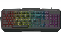 Ant Value Wired Membrane Gaming Keyboard with Backlit 7-Color Rainbow LED, IPX4 Splashproof, Anti-Ghosting Keys, 104 Silent keys for PC & Laptop - Black 