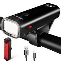 VICTGOAL USB Rechargeable Bicycle Light Set Waterproof Design, 4 Light Mode (Runtime 4+ Hours)