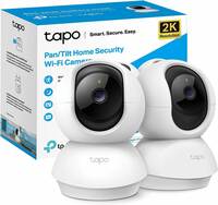 Tapo TP-Link C210P2 360° 3MP 2K 2304 Full HD 1296P Video Pan/Tilt Smart Wi-Fi Security Camera (Pack of 2,White)