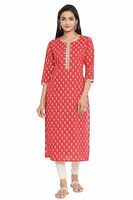 Apply 50% coupon - COTLAND Fashions Jaipuri Cotton Straight Printed Kurta for Women
