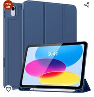 ProElite Smart Case for iPad 10th Generation 10.9 inch [Auto Sleep/Wake Cover] [Pencil Holder] [Soft Flexible Case] Recoil Series for Apple iPad 10th Gen - Dark Blue