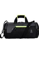 Gear Cross Polyester Training 26L Medium Water Resistant Travel Duffle Bag/Gym Bag/Sports Duffle For Men/Women (Black-Grey) 