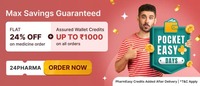 Flat 24% Off on Medicines + Cashback/Credits Up To Rs.1000