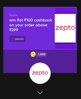 CRED × (Swiggy & Zepto & Zomato & Blinkit) - Flat 100 Cashback on Mov of 299 (user specific)