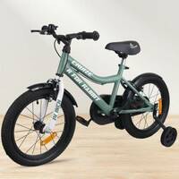 R for Rabbit Cruize Bicycle for Kids 14'' for 3-5 Years | Training Wheels| 90% Assembled 10 T Road Cycle  (Single Speed, Green, Front Rigid & Rear Suspension)