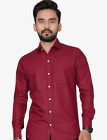 Besix Men Regular Fit Solid Airforce Blue Colour Cotton Blend Spread Collar Casual Shirt(CSRMNKT$Parent)