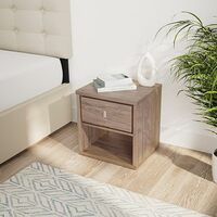 Amazon Brand - Solimo Circe Engineered Wood Bedside Table (1 Drawer with Knob Handle, Oak Finish)