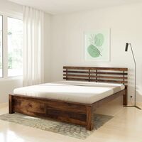 Amazon Brand - Solimo Nuzze Sheesham Wood 5 Plank King Bed without Storage (Natural Finish)