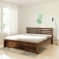 Amazon Brand - Solimo Nuzze Sheesham Wood 5 Plank King Bed without Storage (Natural Finish)