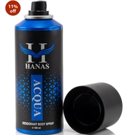 HANAS Acqua Deodorant Body Spray For Men - Pack of 1 (150ml) | Long Lasting Fragrance | Alluring Scent For Him