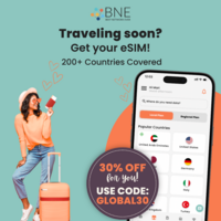 BNESIM Travel eSIM -30% off everything also for existing customers