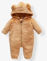 First Kick Unisex Baby Flannel Jumpsuit Classical Style Cosplay Clothes Bunting Outfits Snowsuit Hooded Romper Outwear
