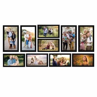 Amazon Brand - Solimo Collage Set of 10 Photo Frames ( 6 X 10 Inch - 10), Black