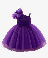 Niren Enterprise Barbet Sequence Embroidered Net Flaired Sleeve Less Baby Girl Frock