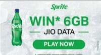 Get Up to 6 GB FREE Jio Data from Sprite MyJio offer