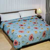 Status Contract Pure Cotton 120 GSM Reversible Soft Lightweight Printed Double Bed Blanket/AC Dohar/Skin Friendly Dohar-220x200 cm (GREEN)