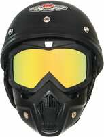 SPITEN Motorcycle Goggle mask Anti Scratch UV Protective Face Mask, Bike Riding Goggles Mask with Detachable Face Mask, Adjustable Elastic Strap Goggles Mask for Helmet - Rainbow Visor