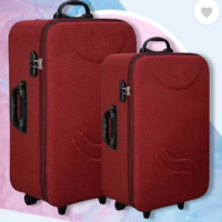 RM Collection  Soft Body Set of 2 Luggage 2 Wheels - StarRedX1 Combo 20 & 24 Inch - Red