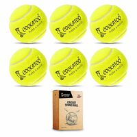 Cockatoo Rubber Cricket Tennis Ball (120 Gr Per Ball -Pack of 6-Yellow)