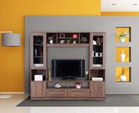 HomeTown Missouri Engineered Wood TV Unit in Walnut Color