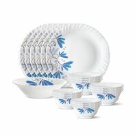 Larah by Borosil Twilight Silk Series Opalware Dinner Set | 19 Pieces for Family of 6