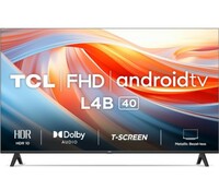 TCL 101 cm (40 inches) Mettalic Bezel-Less Full HD Smart Android LED TV 40L4B (Black)