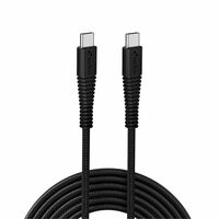 URBN Type-C to Type-C | 65W Super Fast Charging Adapter Cable | Unbreakable Nylon Braided Rugged Cable | Power Delivery (PD) Compatible | Made in India | Length (5 Feet) - Black