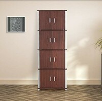 HomeTown Jacob Engineered Wood Multipurpose Cabinet - (Cheerry Brown and Walnut)