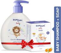 BUMTUM Combo Pack Gentle Baby Shampoo & Soap No Tear Paraben Free Vegan & Derma Tested  (White, Blue)