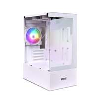 Geonix X30 ATX Gaming Cabinet/Computer Case with 3 RGB Fans, USB 2.0 Slot, 2 HDD Slots, USB 3.0 Slot, 7 Expansion PCI Sockets, Top Mounted Mic and Audio Port (White)